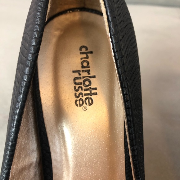 Charlotte Russe black textured platform heels - Picture 8 of 8